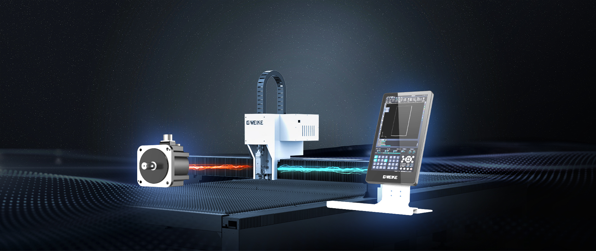 เครื่องจักรและพื้นที่ทำงานของเครื่องตัดเลเซอร์ LNR จาก GWEIKE